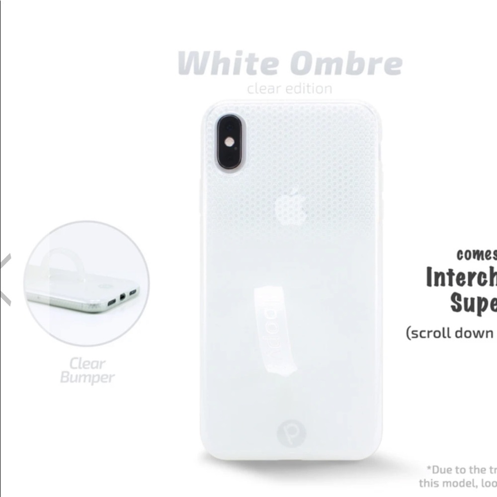 iPhone X Max LoopyCase. White ombré.
